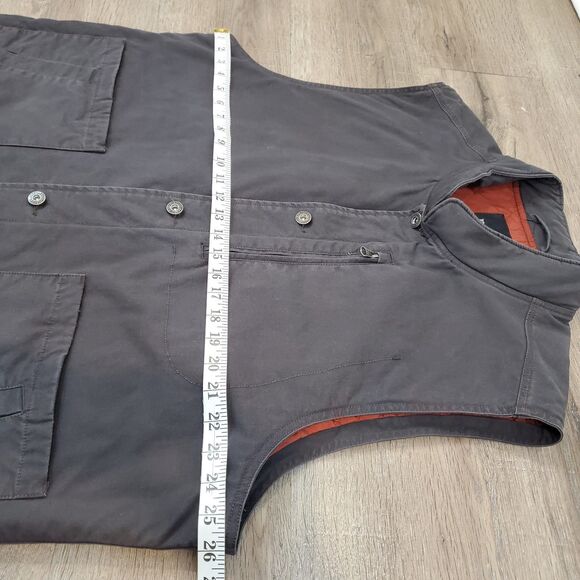 PrAna Mens Trembly Canvas Chore Vest Quilted Gray XXL Workwear Barn Coat Gorp - Picture 8 of 13